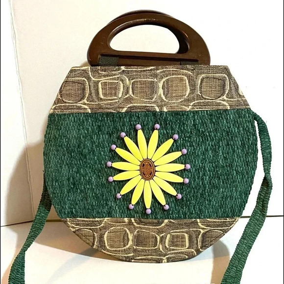 Handcrafted  multicolor woven  satchel handbag - Picture 1 of 13